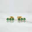 Topos Triple Ovalo 1.1gr / 1cm / Circones Verdes Oro Amarillo 18K *
