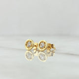 Topos Solitario En Aro Cuatro Garras 1.6gr / 6mm Circon Blanco Oro Amarillo 18K *