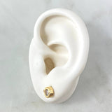 Topos Soliario En Aro Dividido 1.95gr / 7mm Circon Blanco Oro Amarillo 18K *