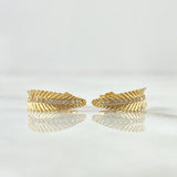 Topos Hoja 2.4gr / 1.5cm / Circones Blancos Oro Amarillo 18K *