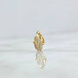 Dije Mano Hamsa 0.55gr / 1.6cm / Circones Blancos Oro Amarillo 18K