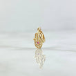 Dije Mano Hamsa 0.6gr / 1.6cm / Circones Blancos Fucsia Oro Amarillo 18K