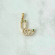 Dije Estetoscopio 2.3gr / 2.8cm / Circones Blancos Verdes Oro Amarillo 18K *
