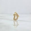 Dije Letra D Cursiva 0.7gr / 1.6cm / Circones Blancos Oro Amarillo 18K