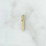 Dije Letra I Cursiva 0.4gr / 1.7cm / Circones Blancos Oro Amarillo 18K