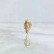 Dije Letra P Silueta 0.6gr / 2.1cm-Circones Blancos Oro Amarillo 18K *