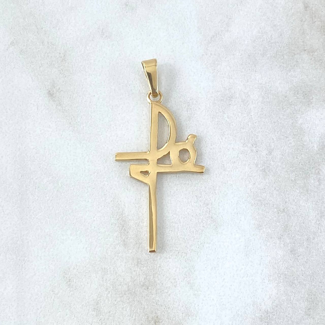 Dije Fé 1.25gr / 3.5cm / Liso Oro Amarillo 18K