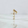 Dije Cruz Escalada 0.9gr / 2.2cm / Circones Blancos Oro Amarillo 18K
