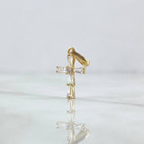 Dije Cruz Escalada 0.9gr / 2.2cm / Circones Blancos Oro Amarillo 18K