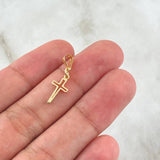 Dije Cruz Silueta 0.6gr / 2.1cm / Oro Amarillo 18K *