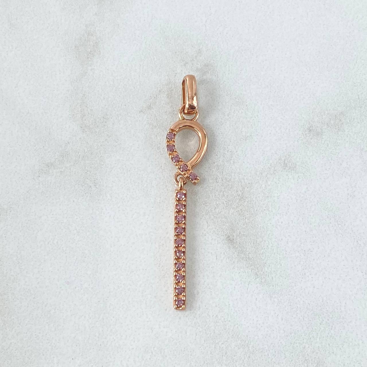 Dije Lazo Cruzado 1.35gr / 4.8cm / Circones Lila Oro Amarillo 18K