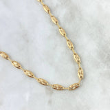 Cadena Rustica Ovalo 12.3gr / 60cm / 4.6mm Diamantada Oro Amarillo 18K *