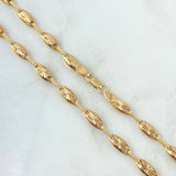 Cadena Rustica Ovalo 12.3gr / 60cm / 4.6mm Diamantada Oro Amarillo 18K *