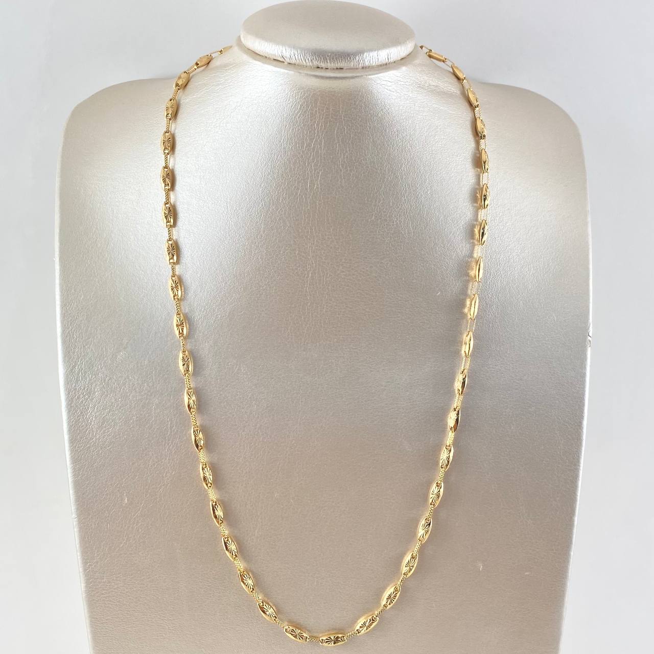 Cadena Rustica Ovalo 12.3gr / 60cm / 4.6mm Diamantada Oro Amarillo 18K *