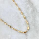 Cadena Rustica Sobre Texturizado 11.85gr / 60cm / 3.6mm Rectangulo Diamantado Oro Amarillo 18K *