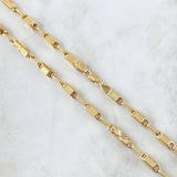 Cadena Rustica Sobre Texturizado 11.85gr / 60cm / 3.6mm Rectangulo Diamantado Oro Amarillo 18K *