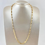 Cadena Rustica Sobre Texturizado 11.85gr / 60cm / 3.6mm Rectangulo Diamantado Oro Amarillo 18K *