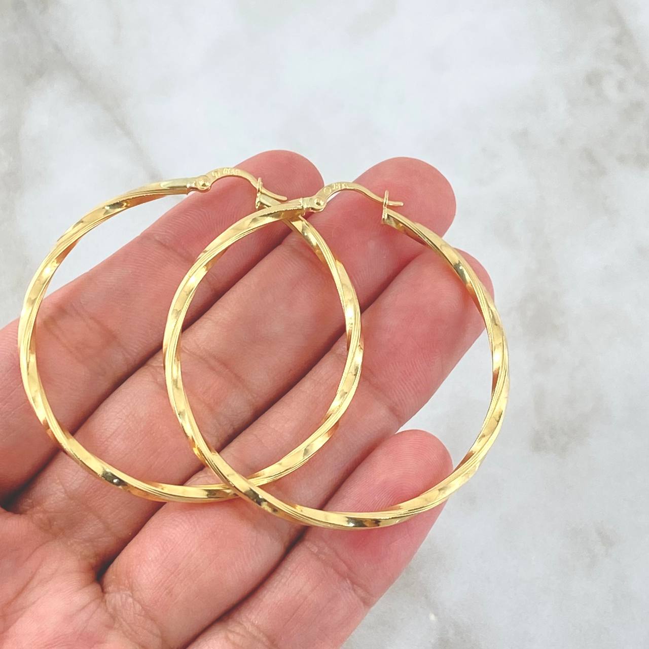 Candongas Mary 3.6gr / 5cm / Entorchadas Oro Amarillo 18K