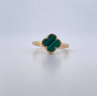 Anillo Trebol 1.95gr / T7 / Malaquita Verde Oro Amarillo 18K $