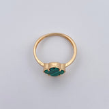 Anillo Trebol 1.95gr / T7 / Malaquita Verde Oro Amarillo 18K $