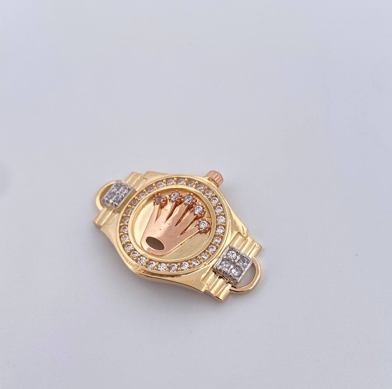 Herraje Corona RX 5.4gr / 2.8cm / Circones Blancos Tres Oros 18K $