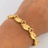 Pulso Rustico Elefantes 26.45gr / 19.1cm / 8.4mm Oro Amarillo Nac.Esp. 18K $