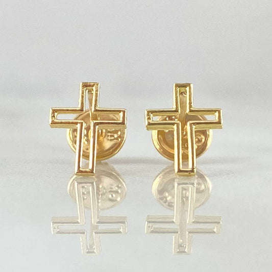Topos Silueta Cruz 0.6gr / 0.9cm / Oro 18K