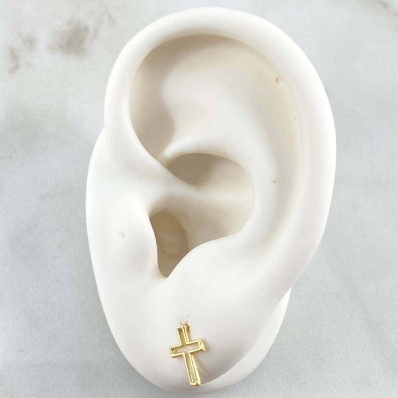 Topos Silueta Cruz 0.6gr / 0.9cm / Oro 18K