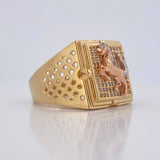 Anillo Sello Caballo 10.25gr / T10 / Oro 18K &