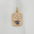 Dije Placa San Miguel Arcangel 2.15 g / 2.2 cm Tres Oros 18K