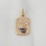 Dije Placa San Miguel Arcangel 2.15 g / 2.2 cm Tres Oros 18K