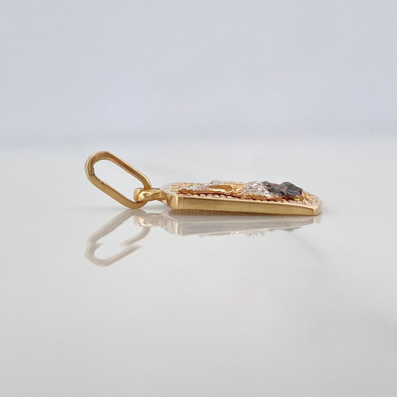 Dije Placa San Miguel Arcangel 2.15 g / 2.2 cm Tres Oros 18K