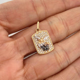 Dije Placa San Miguel Arcangel 2.15 g / 2.2 cm Tres Oros 18K