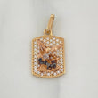 Dije Placa San Miguel Arcangel 2.1 g / 2.3 cm Tres Oros 18K