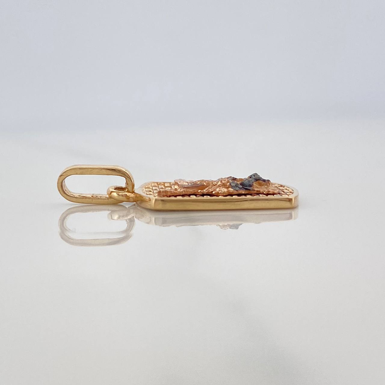 Dije Placa San Miguel Arcangel 2.1 g / 2.3 cm Tres Oros 18K