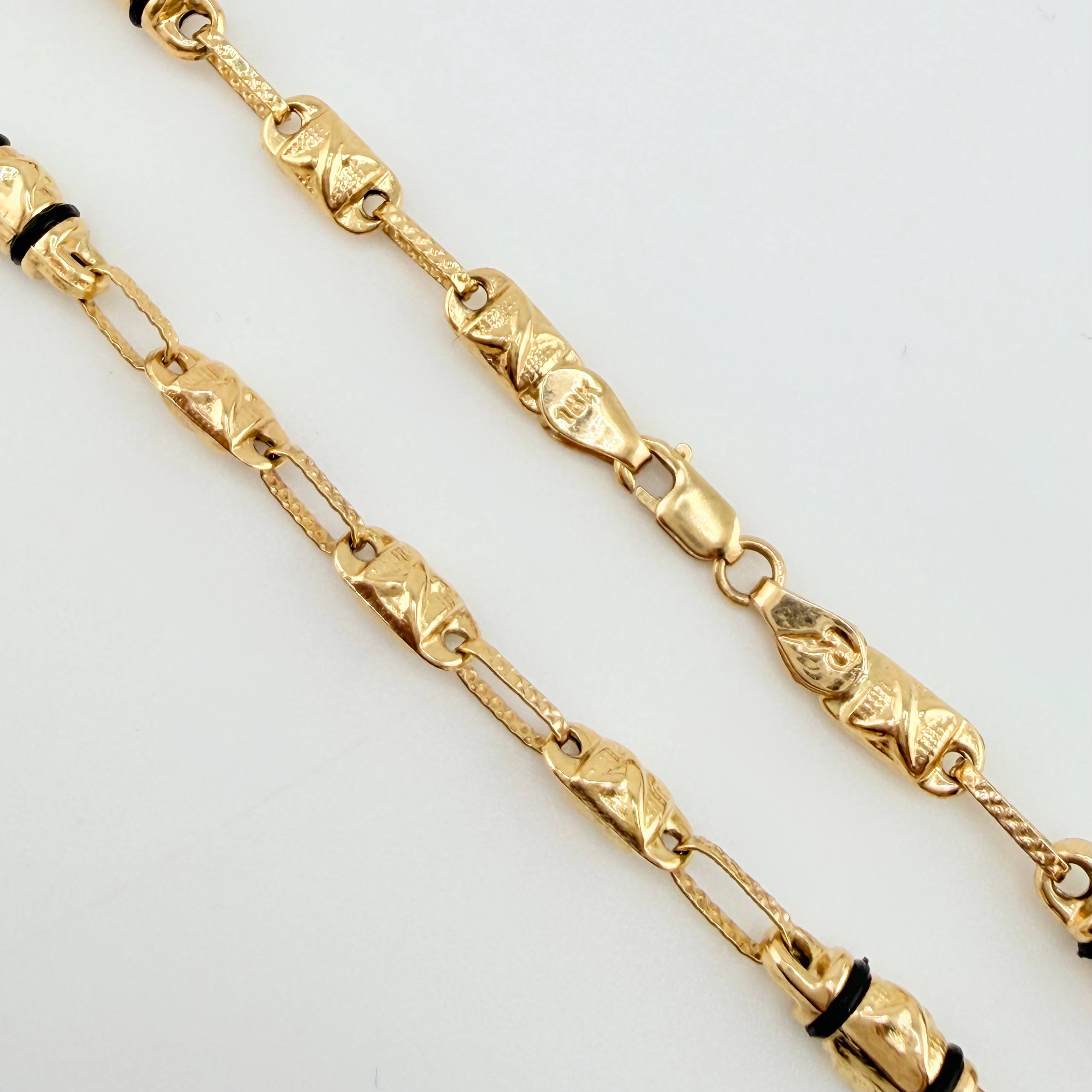 Cadena Rustico Barril Cruzado 3x1 12.5gr / 60cm / 4mm Oro Amarillo 18K ©