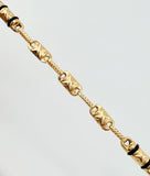 Cadena Rustico Barril Cruzado 3x1 12.5gr / 60cm / 4mm Oro Amarillo 18K ©