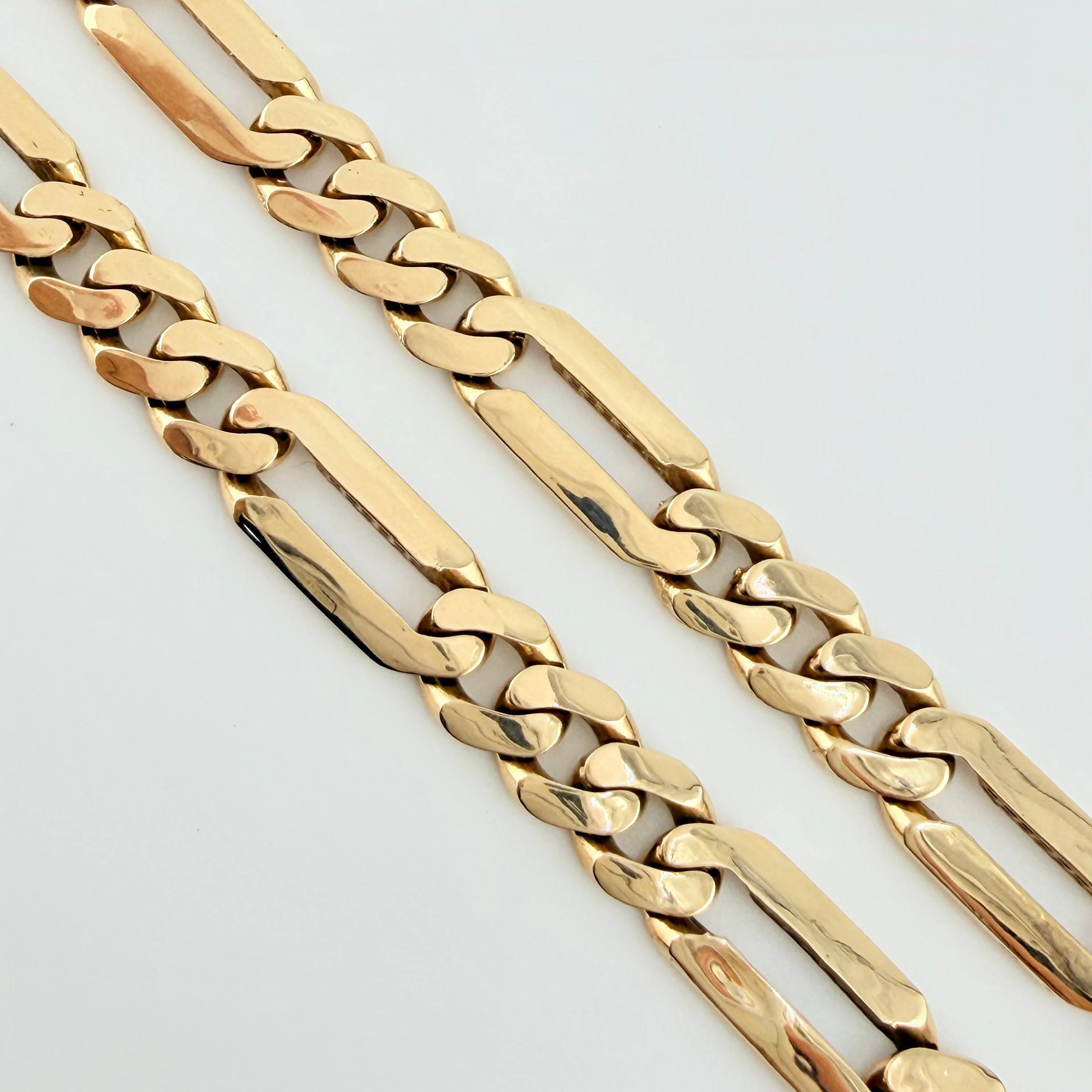 Cadena Figaro 33.95gr / 60cm / 8mm Oro Amarillo Nac.Esp. 18K ©