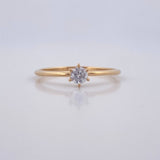 Anillo Solitario 1.2gr / T5 1/2 / Oro 18K &