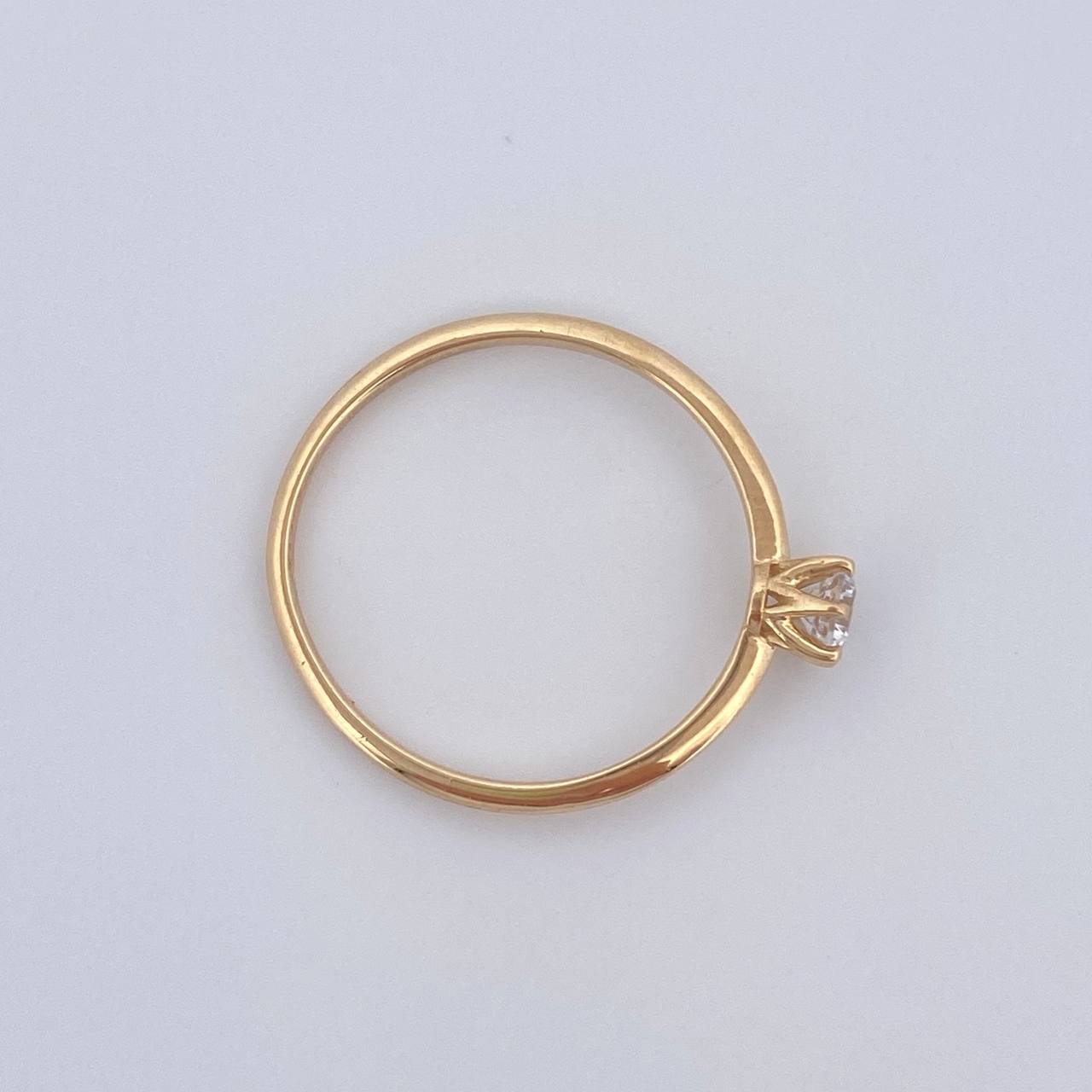 Anillo Solitario 1.2gr / T5 1/2 / Oro 18K &