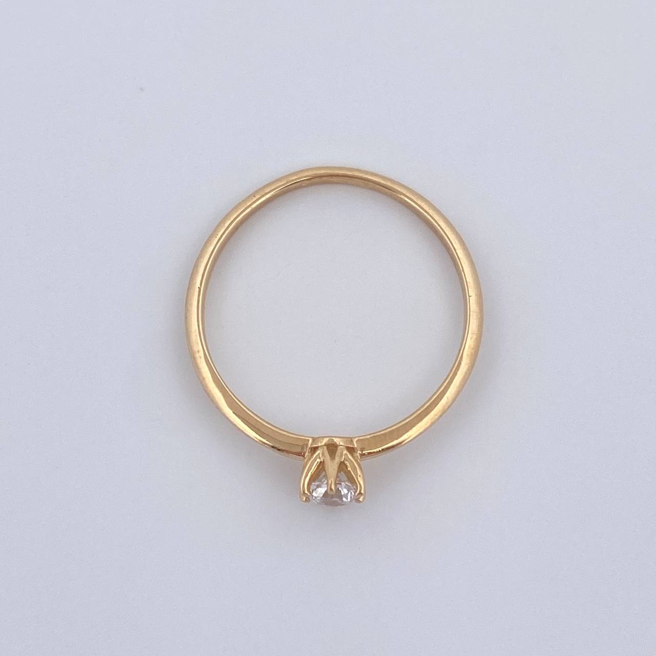 Anillo Solitario 1.2gr / T5 1/2 / Oro 18K &