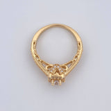 Anillo Halo Cuadrado 3.45gr / T5 1/4 / Oro 18K &