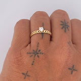 Anillo Solitario Cubano 2.05gr / T7 1/4 / Oro 18K &