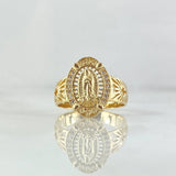 Anillo Virgen Guadalupe Marco Filigrana 3.75gr / T5 1/4 / Cruz Silueta Oro Amarillo 18K ©