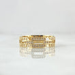 Anillo Cajon 2.6gr / T5 3/4 / Circones Blancos Oro Amarillo 18K *