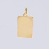 Dije Placa Rectangular 1.1 g / 2.5 cm Oro Amarillo 18K