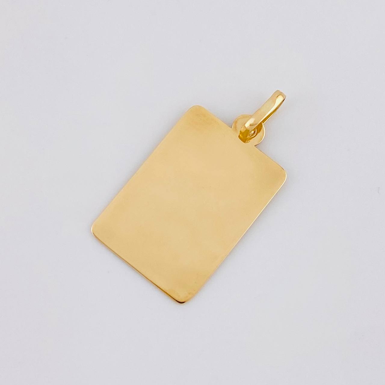 Dije Placa Rectangular 1.1 g / 2.5 cm Oro Amarillo 18K