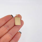 Dije Placa Rectangular 1.1 g / 2.5 cm Oro Amarillo 18K