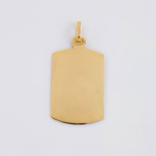 Dije Placa Rectangular Ovalada 1.4 g / 3 cm Oro Amarillo 18K