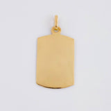 Dije Placa Rectangular Ovalada 1.4 g / 3 cm Oro Amarillo 18K
